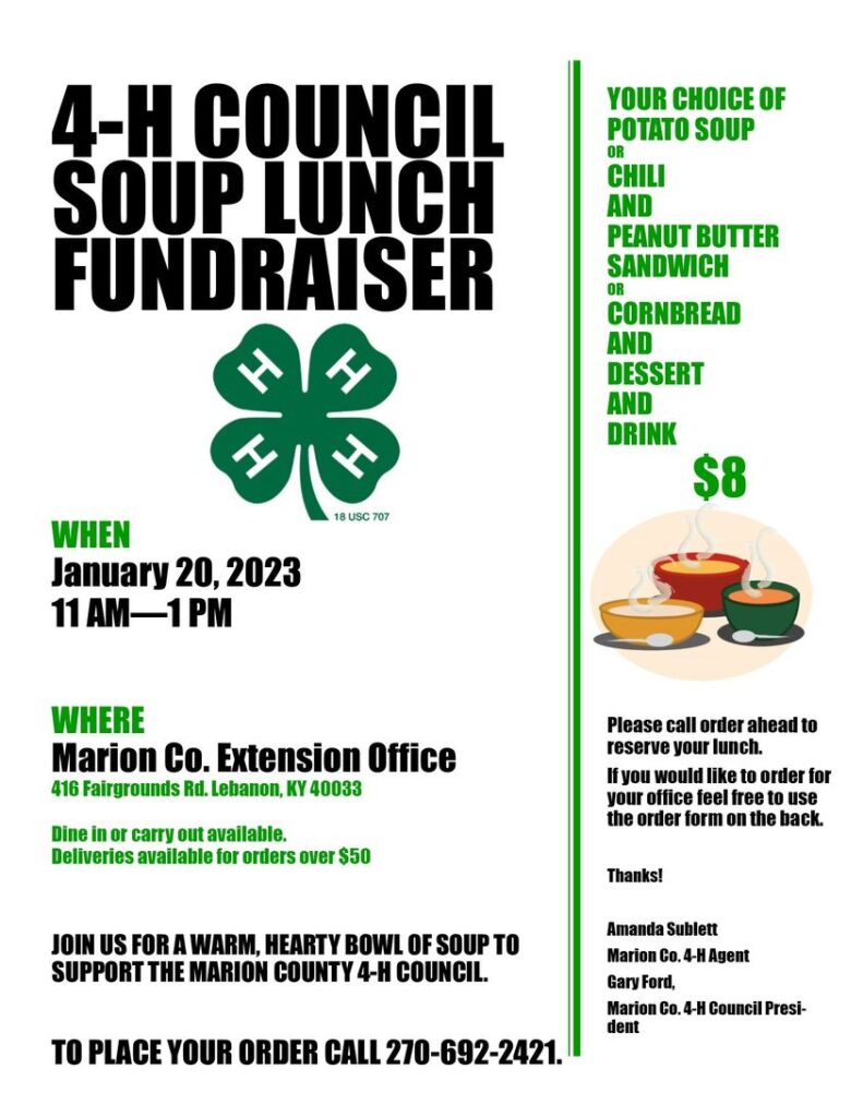 4-H Council Soup Lunch Fundraiser - Visit Lebanon Kentucky - The Heart ...