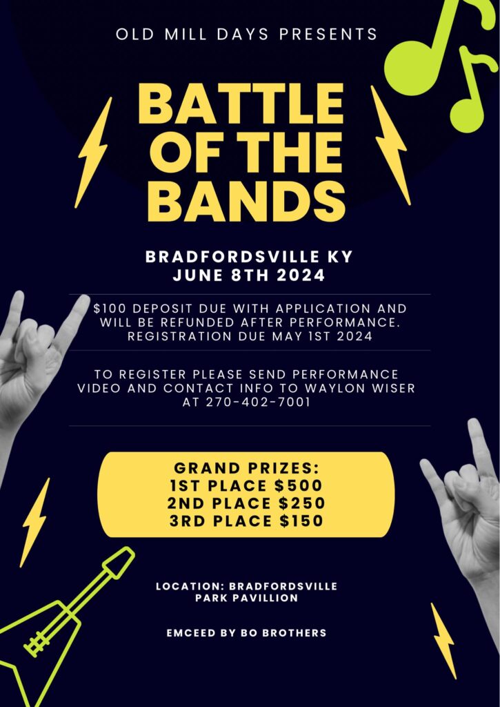 Old Mill Day Presents Battle of the Bands 2024 Visit Lebanon Kentucky