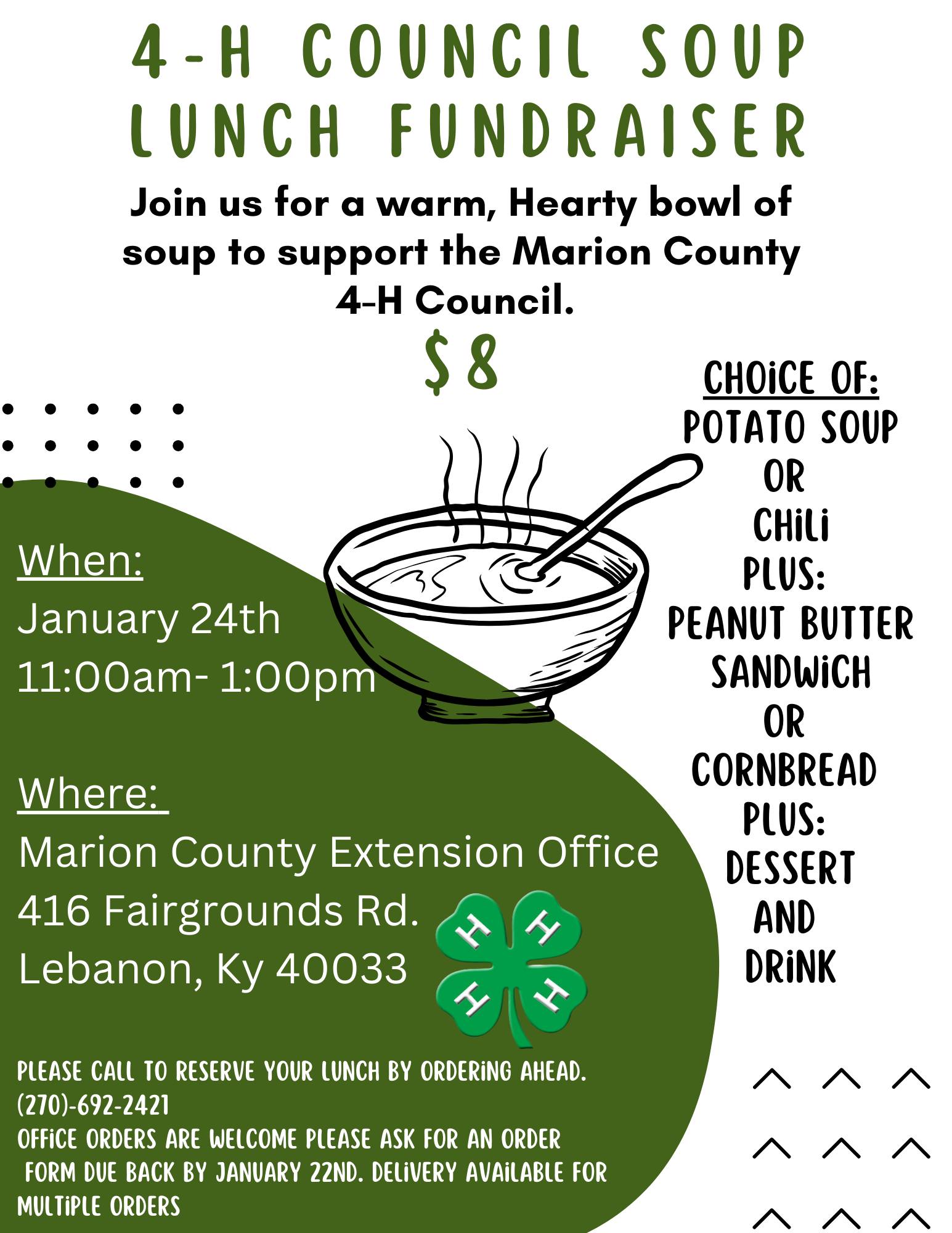 4-H Council Soup Lunch Fundraiser