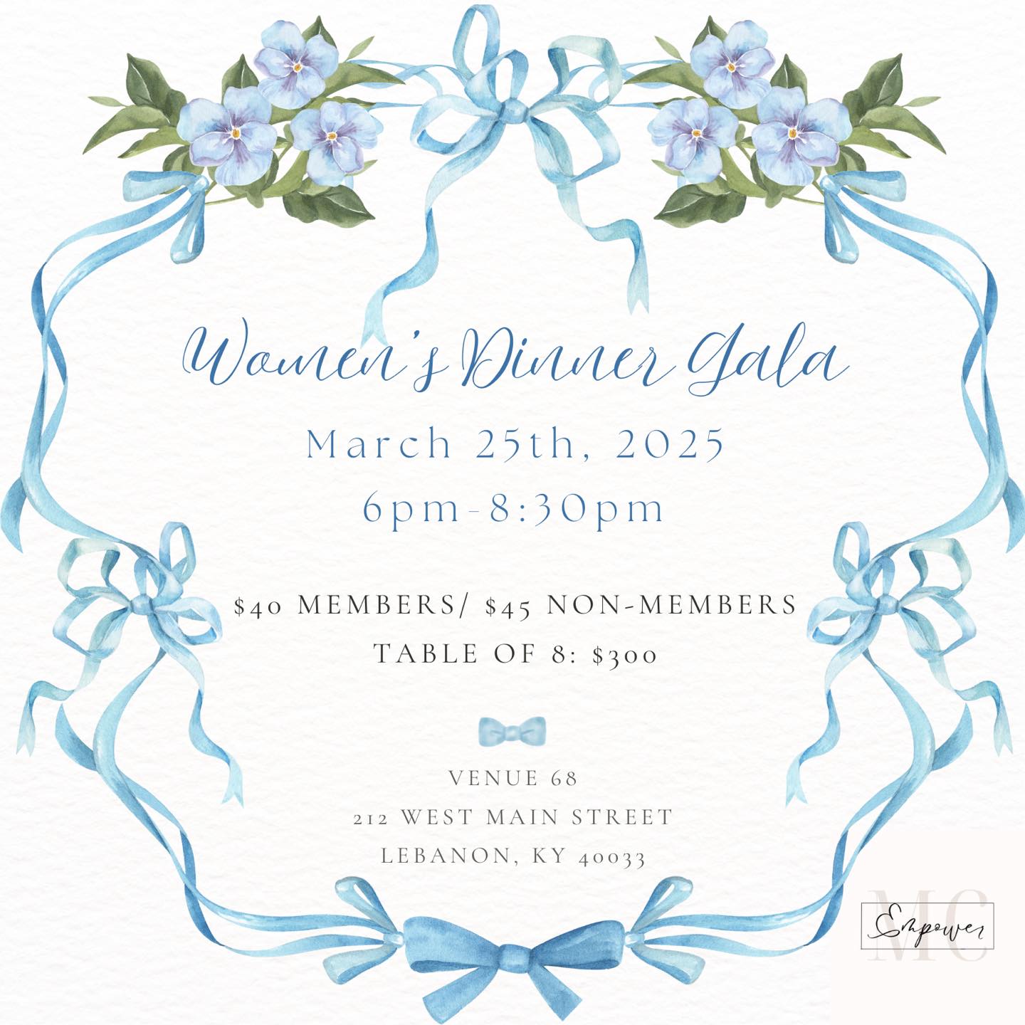 Empower- Women's Dinner Gala- Advance reservations required