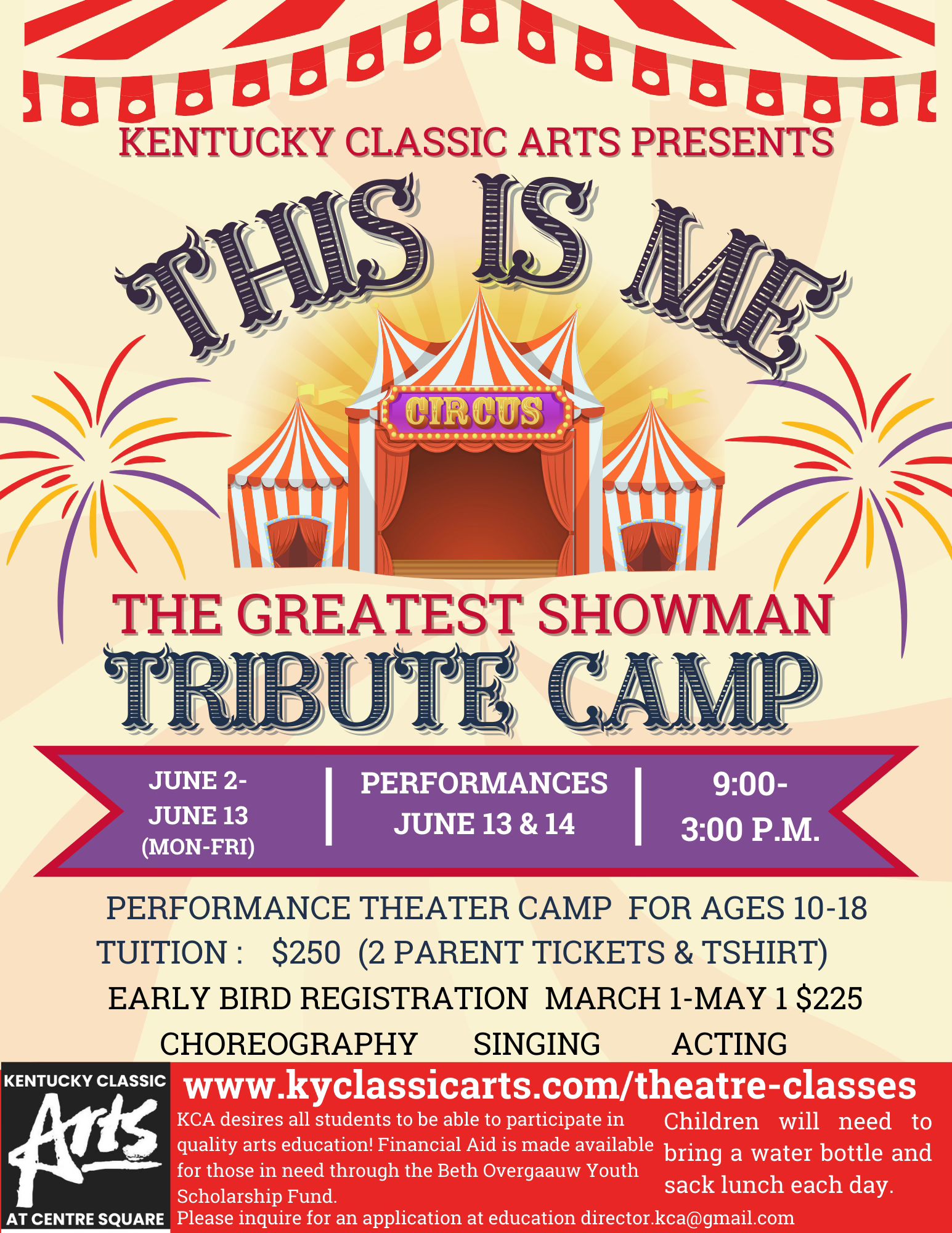 The Greatest Showman Camp - Sign Up Now