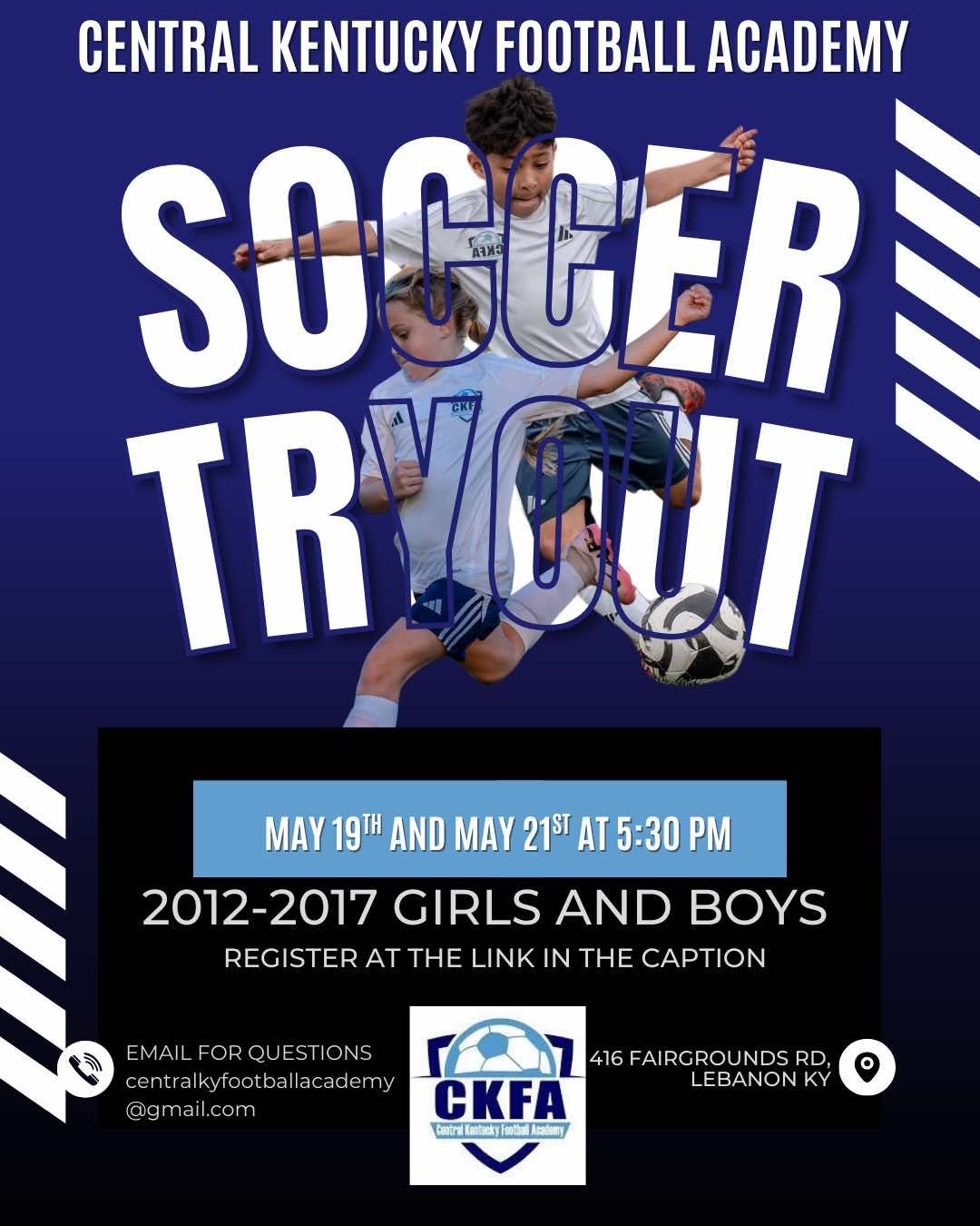 Central Kentucky Football Academy Soccer Tryouts