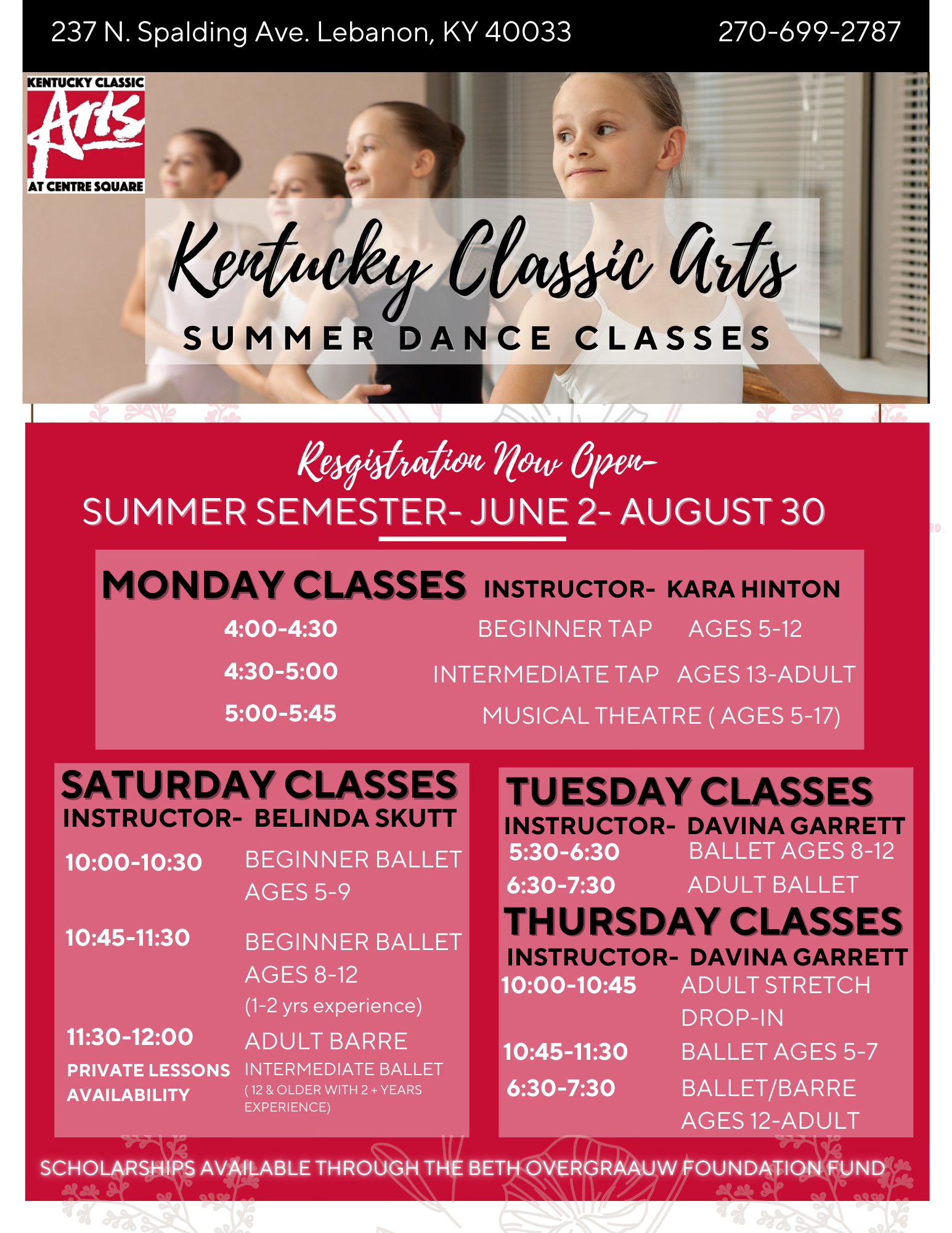 Registration Open For Summer Dance Classes