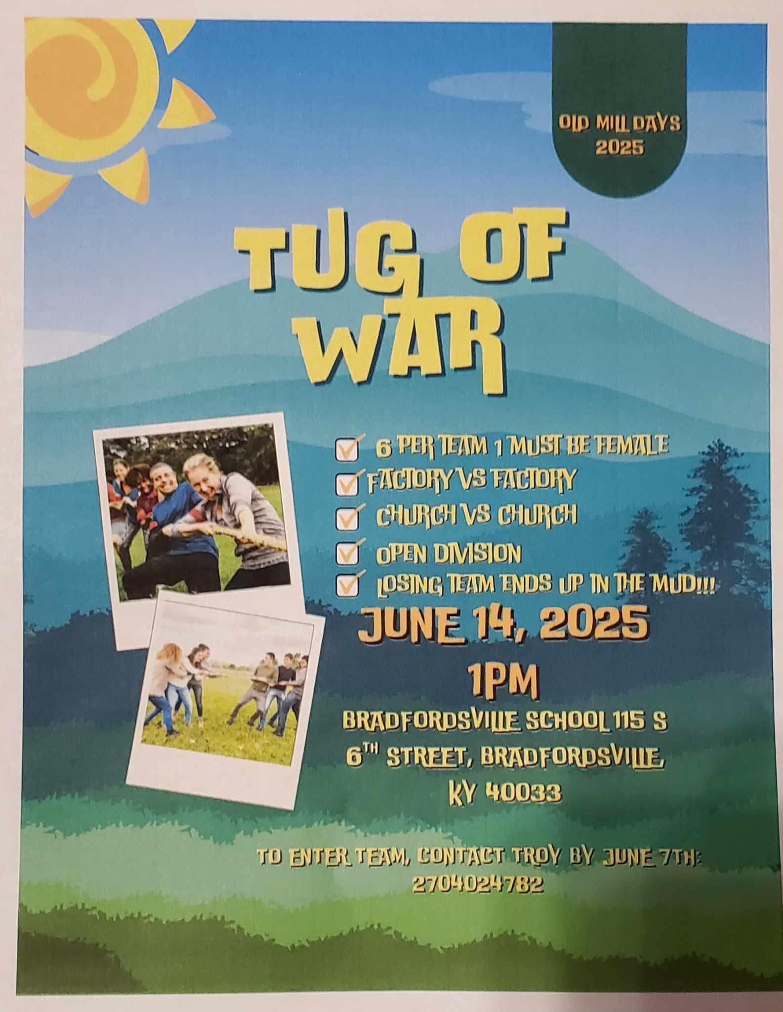 Bradfordsville Old Mill Days Tug of War Competition