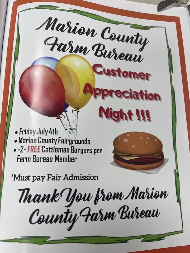 Marion County Farm Bureau Customer Appreciation Night at the Fair