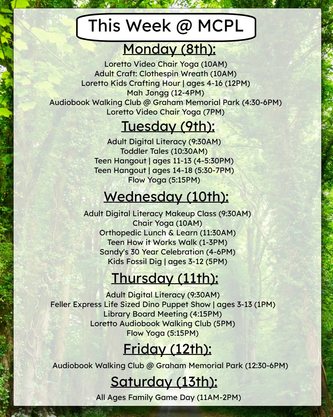 This week at the Marion County Public Library