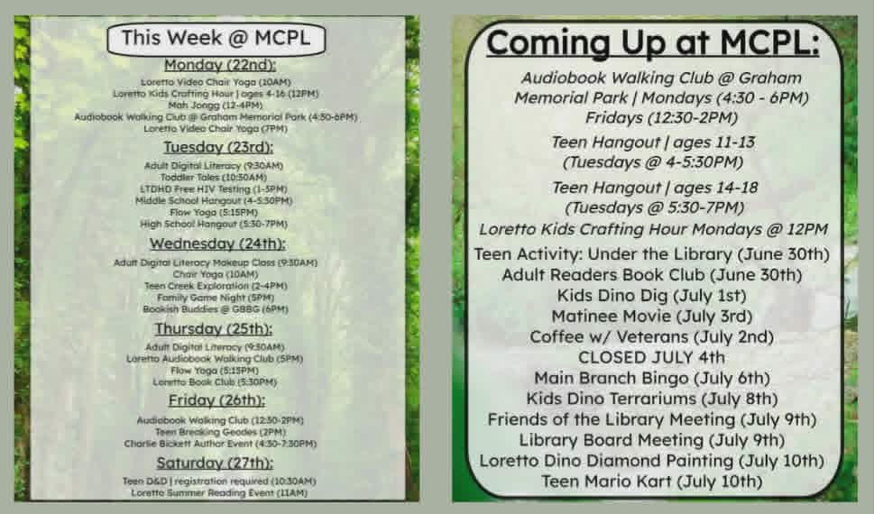 This week at the Marion County Public Library