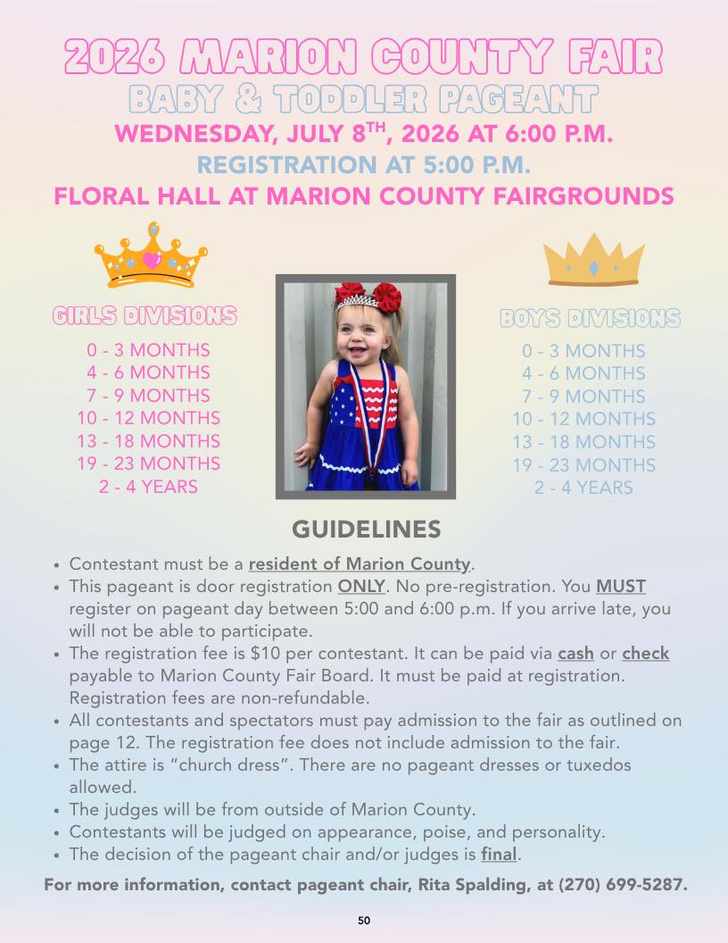 Marion County Fair Baby and Toddler Pageants