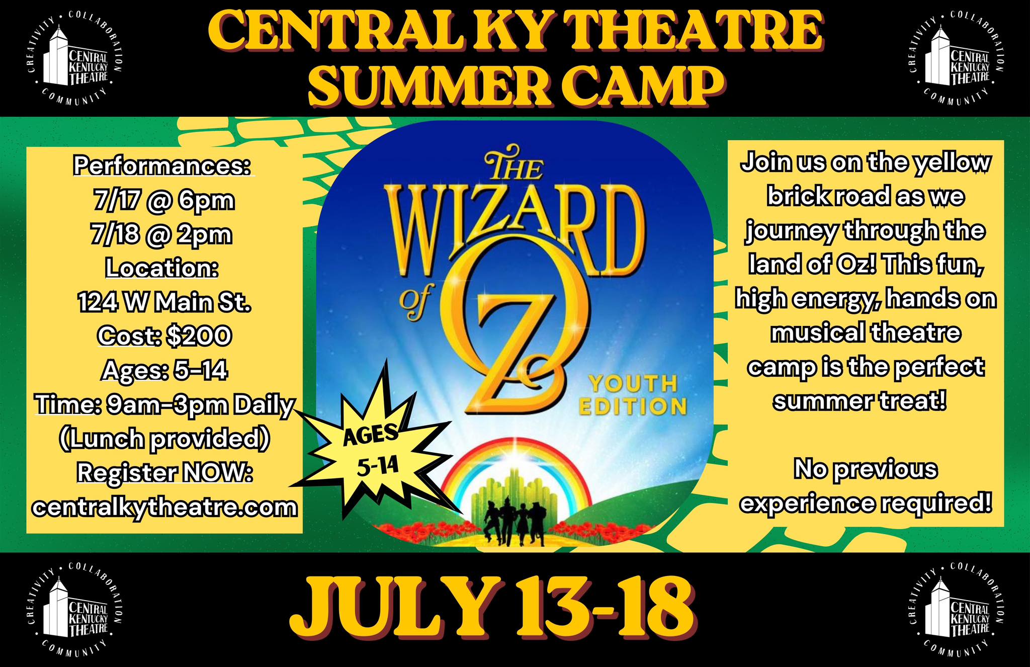 Central Kentucky Theatre Summer Camp - Sign Up Now