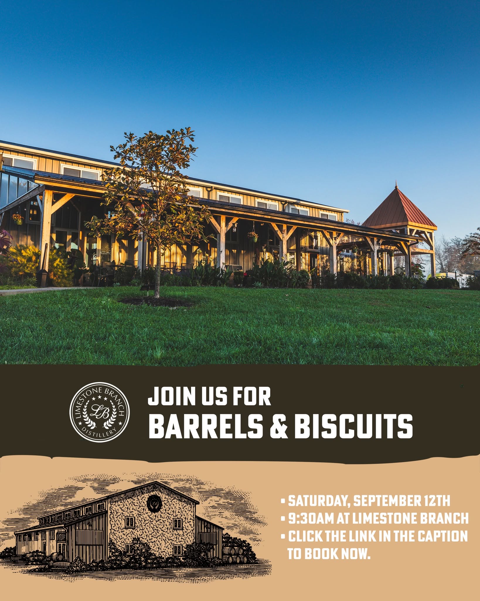 Barrels and Biscuits at Limestone Branch Distillery